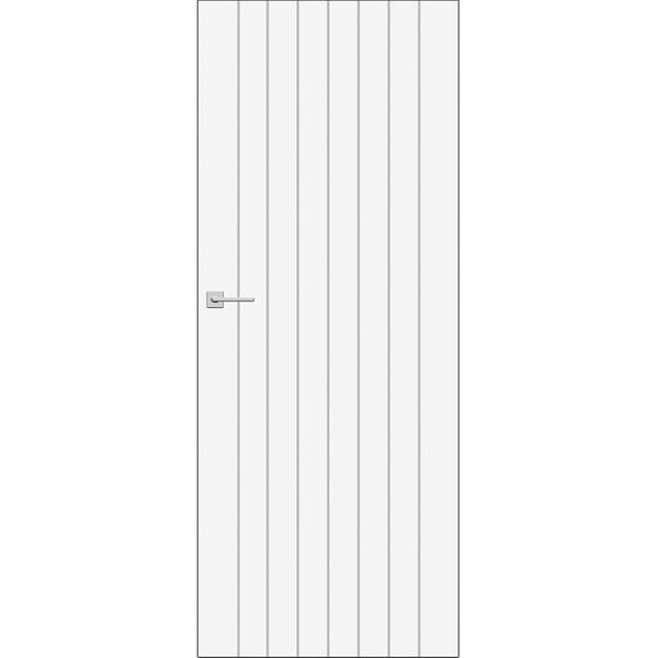 Distinct Kitchen And Bath Grooved Modern Interior Door, Primed F31